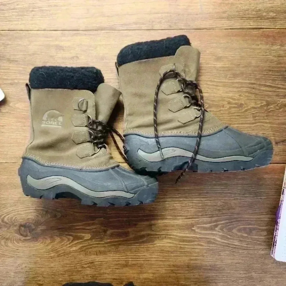 Sorel Men's Antarctic Waterproof Brown Winter Boots heavy snow good contidion